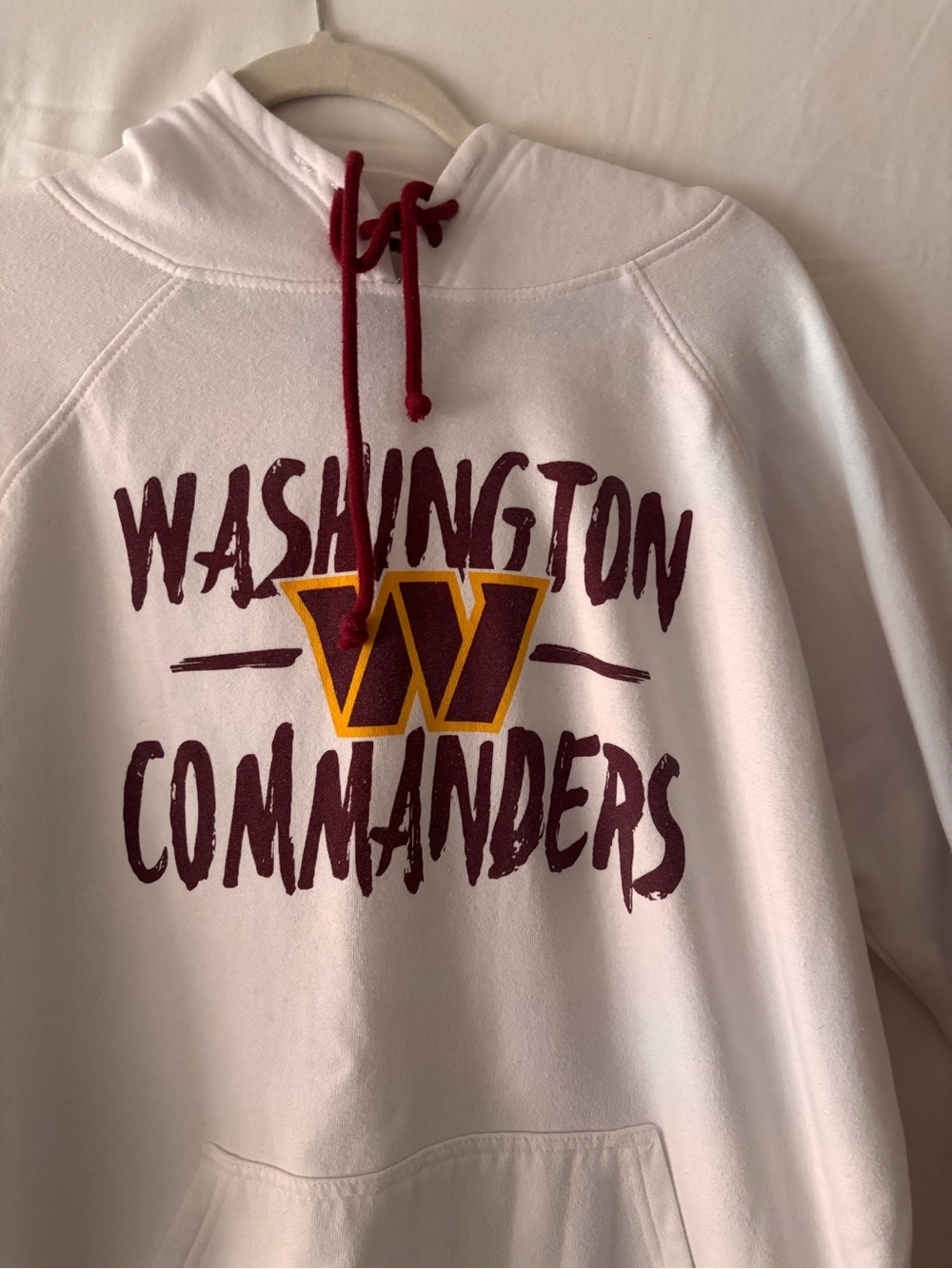 NFL Team Apparel White Pullover with Burgundy Trim